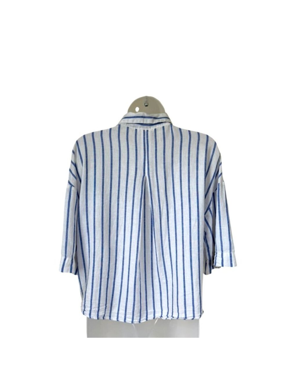 H&M Linen Blend Striped Button-Up Collared Shirt Women's XS - Picture 2 of 10